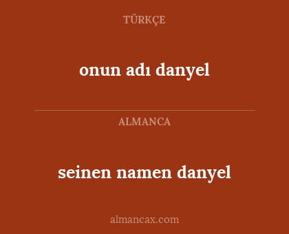 onun adı danyel - seinen namen danyel