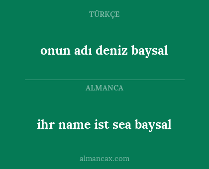 ihr name ist sea baysal - onun adı deniz baysal
