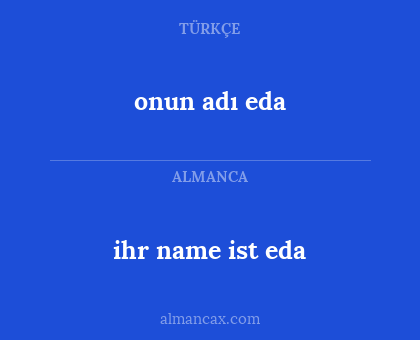 onun adı eda - ihr name ist eda
