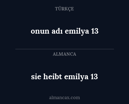 sie heibt emilya 13 - onun adı emilya 13