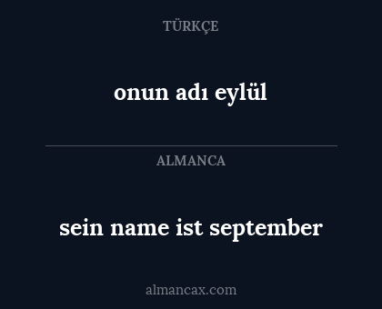 onun adı eylül - sein name ist september