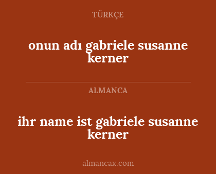 onun adı gabriele susanne kerner - ihr name ist gabriele susanne kerner