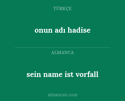 onun adı hadise - sein name ist vorfall