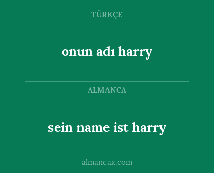 sein name ist harry - onun adı harry