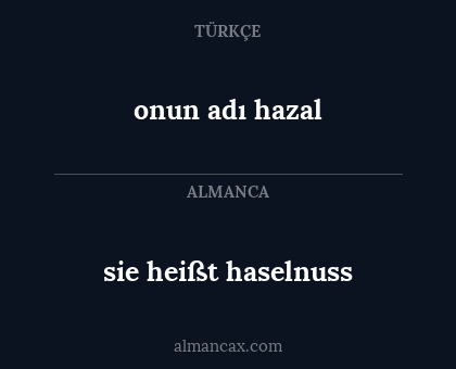 onun adı hazal - sie heißt haselnuss