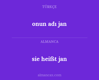onun adı jan - sie heißt jan