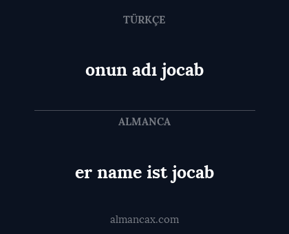 onun adı jocab - er name ist jocab