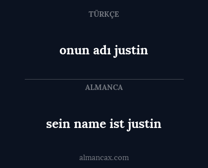 onun adı justin - sein name ist justin