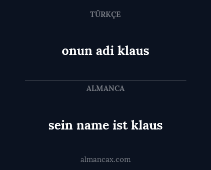 sein name ist klaus - onun adi klaus