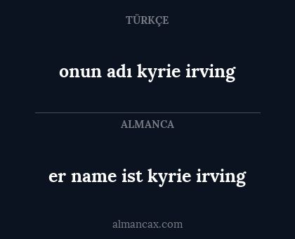 er name ist kyrie irving - onun adı kyrie irving