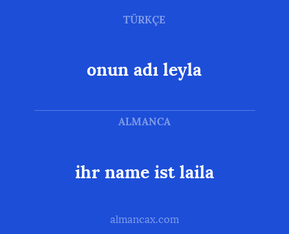 onun adı leyla - ihr name ist laila