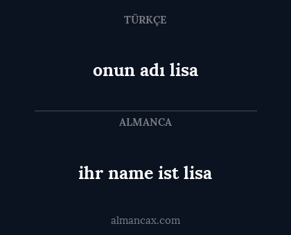 onun adı lisa - ihr name ist lisa