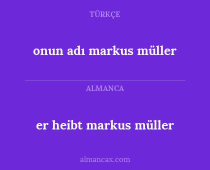 onun adı markus müller - er heibt markus müller