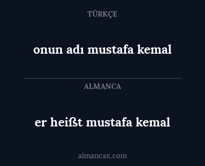 onun adı mustafa kemal - er heißt mustafa kemal