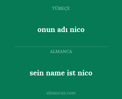 onun adı nico - sein name ist nico