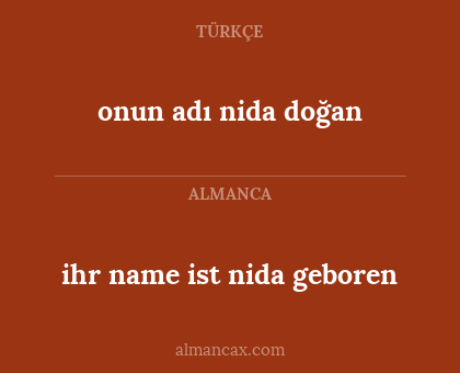 onun adı nida doğan - ihr name ist nida geboren