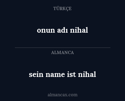 onun adı nihal - sein name ist nihal