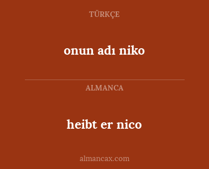 onun adı niko - heibt er nico