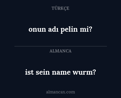 onun adı pelin mi? - ist sein name wurm?