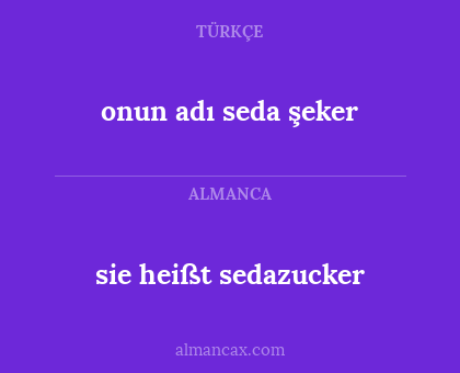 onun adı seda şeker - sie heißt sedazucker