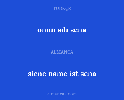 onun adı sena - siene name ist sena