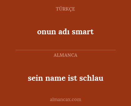 onun adı smart - sein name ist schlau