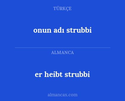 onun adı strubbi - er heibt strubbi