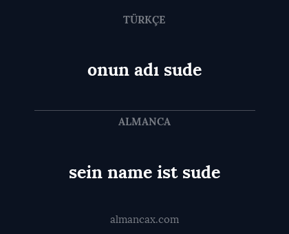 sein name ist sude - onun adı sude