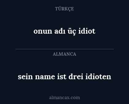 sein name ist drei idioten - onun adı üç idiot