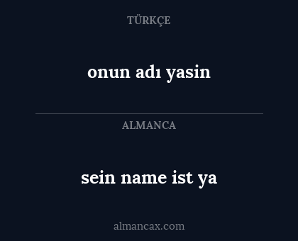 sein name ist ya - onun adı yasin