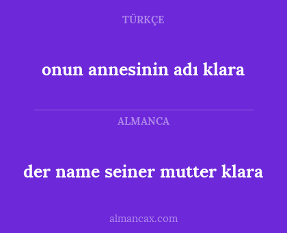 der name seiner mutter klara - onun annesinin adı klara