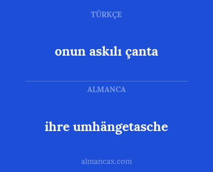 onun askılı çanta - ihre umhängetasche
