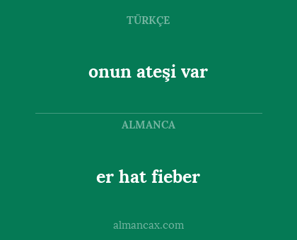 onun ateşi var - er hat fieber