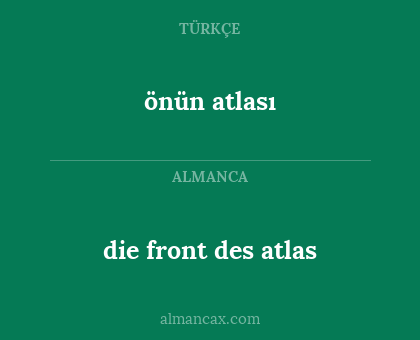 die front des atlas - önün atlası