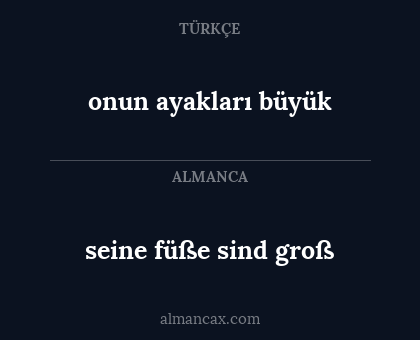 onun ayakları büyük - seine füße sind groß