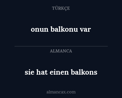 sie hat einen balkons - onun balkonu var