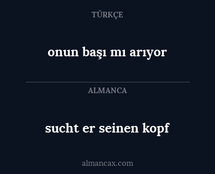 onun başı mı arıyor - sucht er seinen kopf