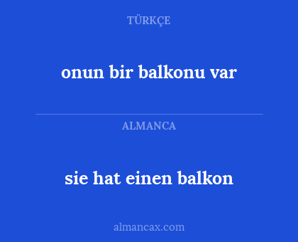 sie hat einen balkon - onun bir balkonu var