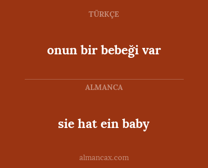 sie hat ein baby - onun bir bebeği var