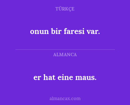 onun bir faresi var. - er hat eine maus.