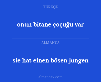 onun bitane çoçuğu var - sie hat einen bösen jungen