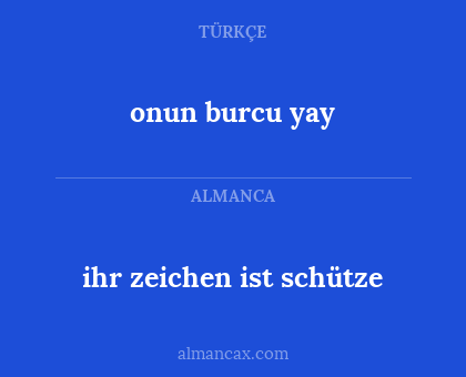 ihr zeichen ist schütze - onun burcu yay