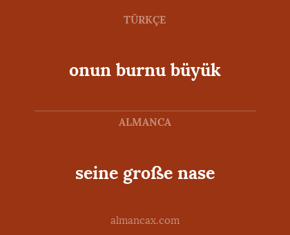 seine große nase - onun burnu büyük