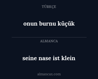 onun burnu küçük - seine nase ist klein