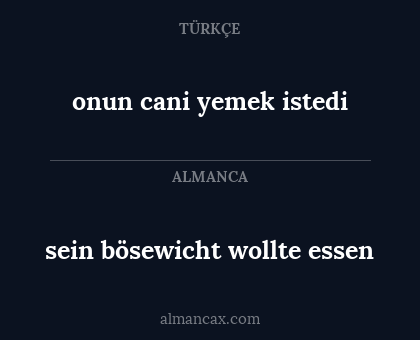sein bösewicht wollte essen - onun cani yemek istedi