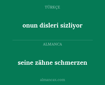 seine zähne schmerzen - onun disleri sizliyor
