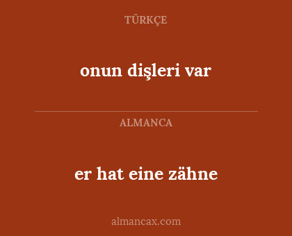 onun dişleri var - er hat eine zähne