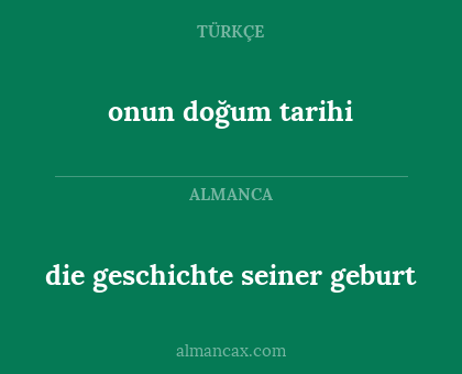 onun doğum tarihi - die geschichte seiner geburt