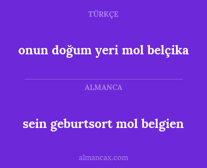 sein geburtsort mol belgien - onun doğum yeri mol belçika