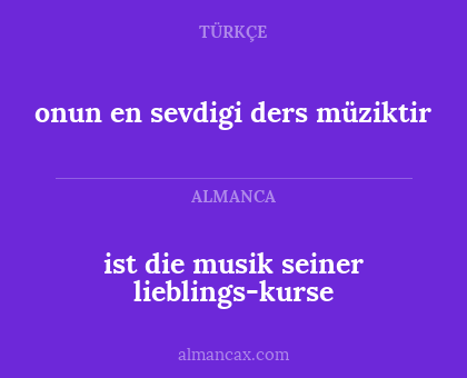 ist die musik seiner lieblings-kurse - onun en sevdigi ders müziktir